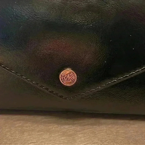 Michael Kors Jet Set Long Black Metallic Leather Wallet NWT Flawless - Picture 2 of 7